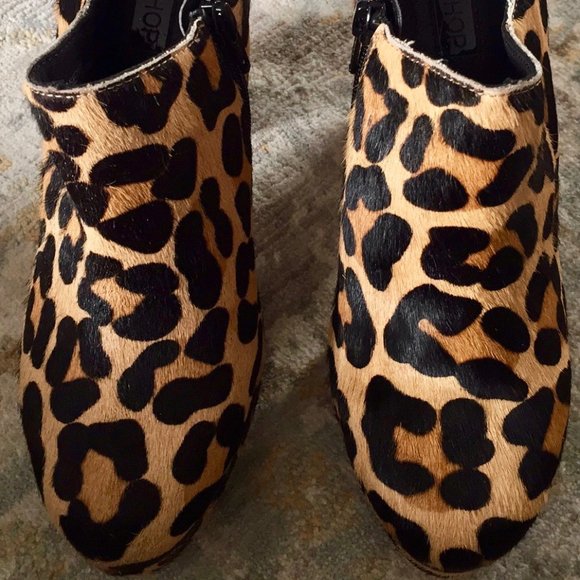 Topshop Sian Leopard Print Boots 7.5 - Picture 5 of 6
